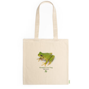 Πάνινη τσάντα με Δενδροβάτραχο Hyla arborea Tree frog αμφίβια της Ελλάδας βάτραχος βάτραχοι