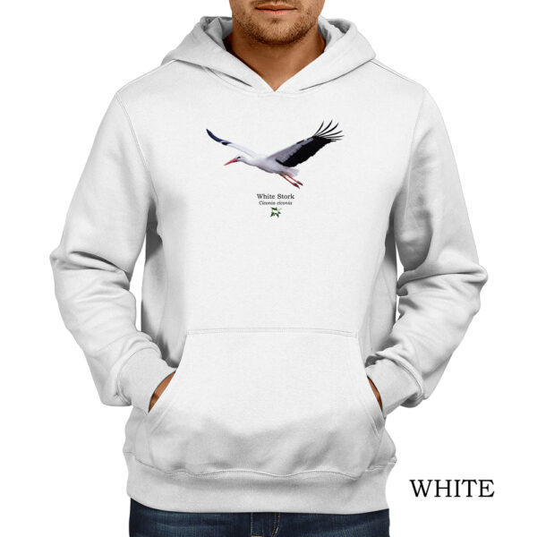 Φούτερ hoodie με Λευκοπελαργό, Ciconia ciconia #2, σε δύο χρώματα - Image 2