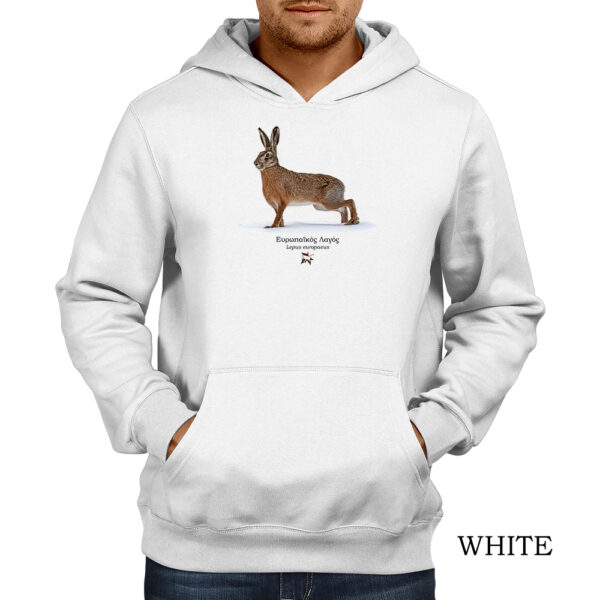 Φούτερ hoodie - Λαγός, Lepus europaeus – Σε δύο χρώματα - Image 4