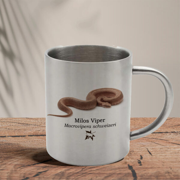 Red Milos Viper mug cup Μεταλλική κούπα ερπετά αμφίβια πτηνά πουλιά θηλαστικά έντομα πανίδα ζώα της Ελλάδας