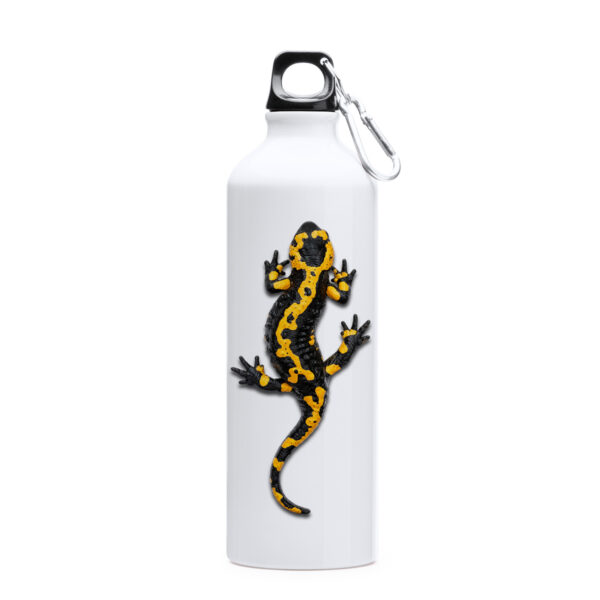 Λευκό μεταλλικό μπουκάλι με Σαλαμάνδρα - Salamandra salamandra