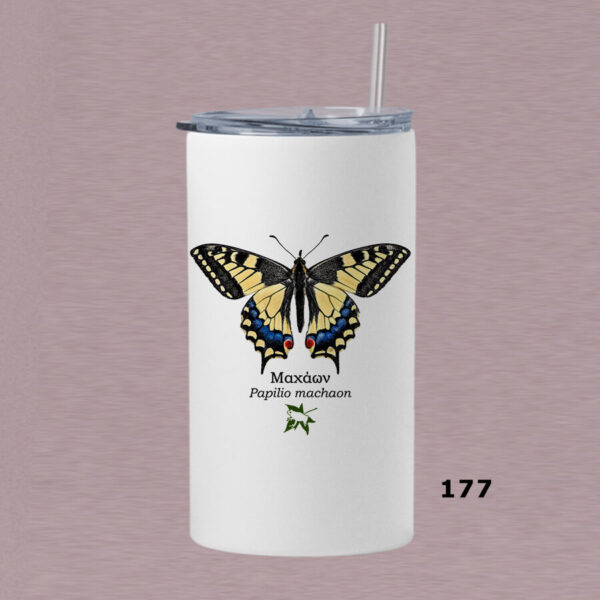 Ποτήρι thermos 360 ml με καλαμάκι - ΠΕΤΑΛΟΥΔΕΣ (διάφορα σχέδια) - Image 6